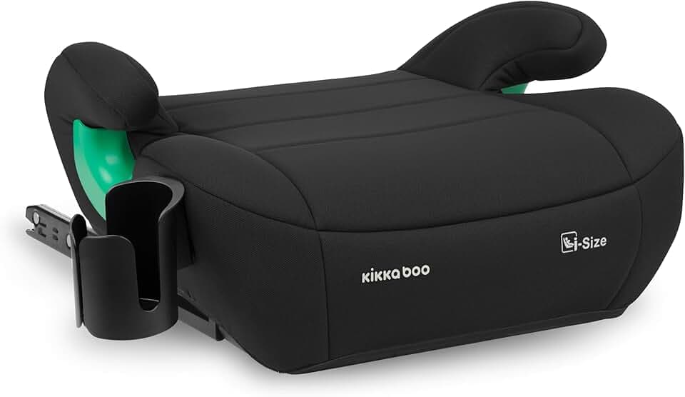 KikkaBoo Rehausseur Voiture Enfant ISOFIX i-POP, i-Size 125-150 cm, Groupe 3, 7-12 Ans, 22-36 kg, Siège Auto, Noir