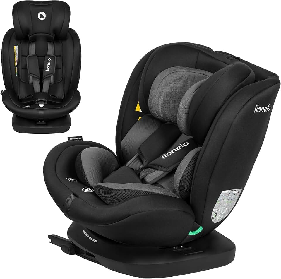 LIONELO Bastiaan I-Size Pivotant à 360°, Siège Auto de 0 à 36 kg (40-150 cm), Groupe 0/1/2/3 (0-12 ans) Installation Face et Dos à la Route, ISOFIX, Sangle TopTether, Têtière ajustable, Rotation 360