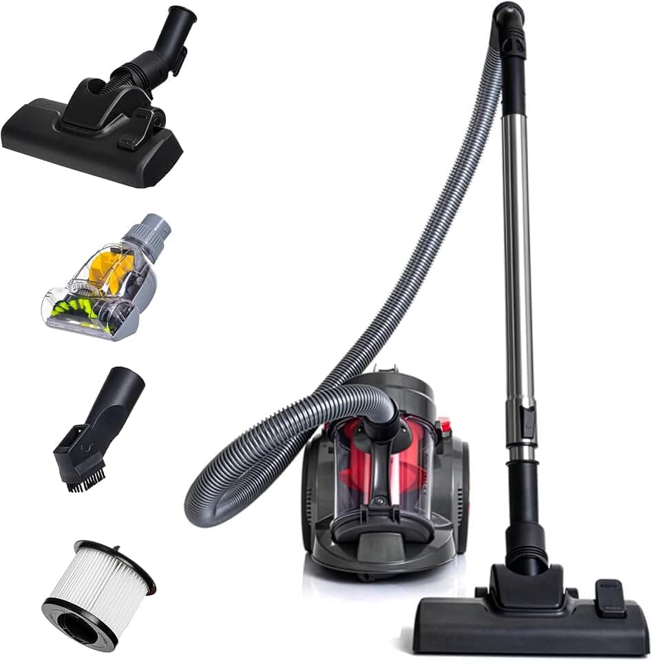 Lehmann LHOCV-7018 Tinosa Aspirateur sans Sac Cyclonique, 4000 W, Aspirateur Puissant avec Une Grande Puissance d'aspiration, HEPA Filtre, Compact et Léger, Réservoir à Poussière 1,8 L