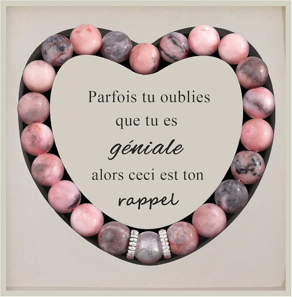 Lueaurra Idee Cadeau pour Femme Bracelet Pierres Naturelles Femme Original Cadeau Ado Fille Cadeaux Noel Femme Cadeau Anniversaire Bracelet Cadeau Amie Maman Sœur Maitresse