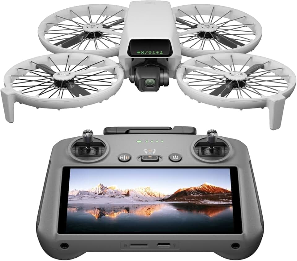 DJI Flip (radiocommande RC 2 avec écran), Drone Caméra 4K UHD Follow Me pour adultes, < 249 g, Nacelle à 3 axes, Transmission vidéo sur 13 km, Décollage palmaire, Temps de vol de 31 min