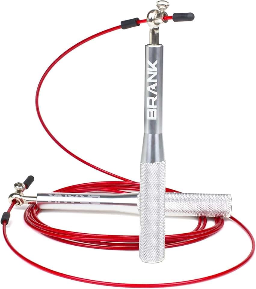 Corde à sauter crossfit | 3 cables offerts | Corde à sauter fitness de vitesse ajustable en aluminium léger avec roulements à billes ultra fluides | Bonus inclus et garantie 365 jr