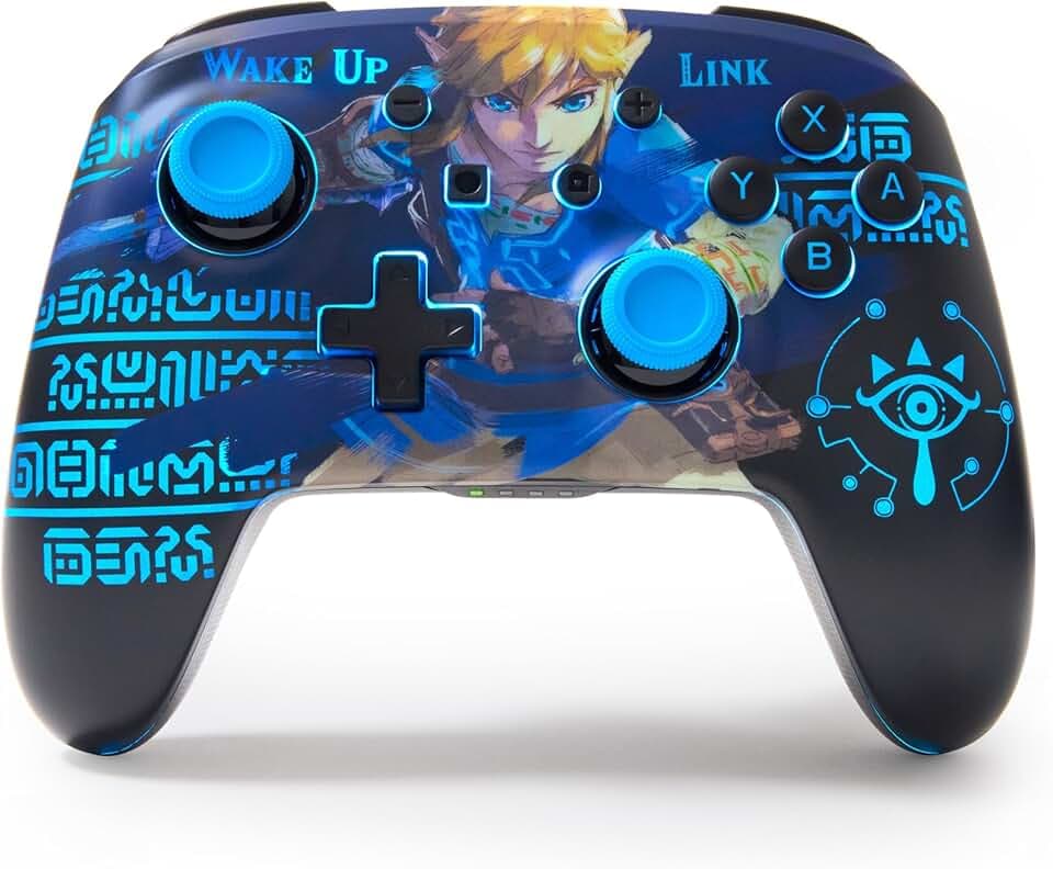 Manette sans fil améliorée PowerA pour Nintendo Switch, modèle OLED et Switch Lite, accessoire de jeu, manette de jeu, manette gaming, manette Bluetooth, sous licence officielle - Wake Up Link