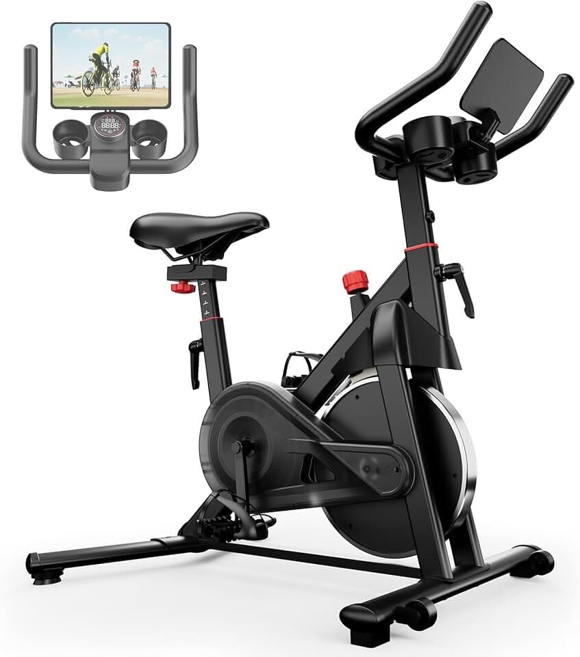 Superun Vélo d'Appartement Intérieur avec 32 Niveaux de Résistance Magnétique Réglable, Vélo d'Appartement Connecté APP, Coach de Sport IA, Suivi en Temps Réel des Données d'Exercice, Charge Max 136KG