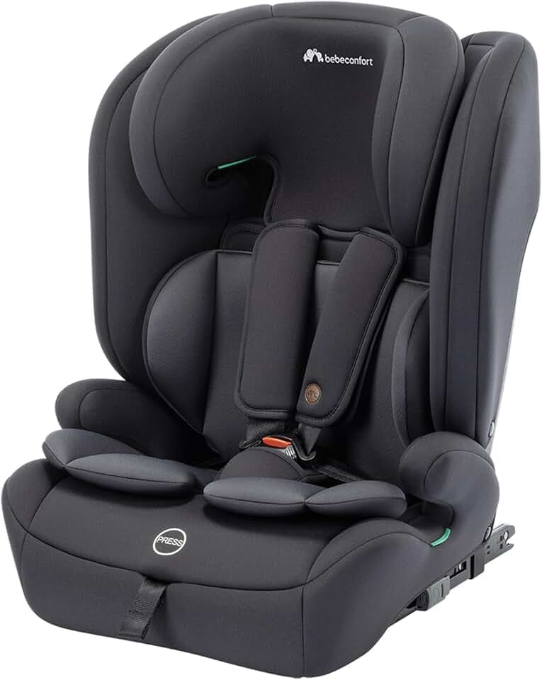 Bebeconfort EverFix Plus i-Size, Siège Auto Evolutif, 15 mois - 12 ans, 76-150 cm, Rehausseur Voiture Enfant ISOFIX, Protection Contre Les Chocs Latéraux, 14 Positions D'appui-tête, Full Black