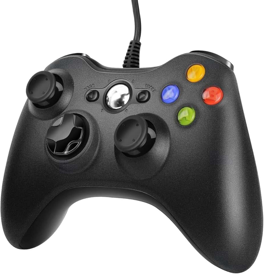 Manette pour Xbox 360 PC, Manette PC de Jeu USB pour Xbox 360, Design amélioré contrôleur de câble Ergonomique pour Windows XP/Vista/7/8/8.1/10