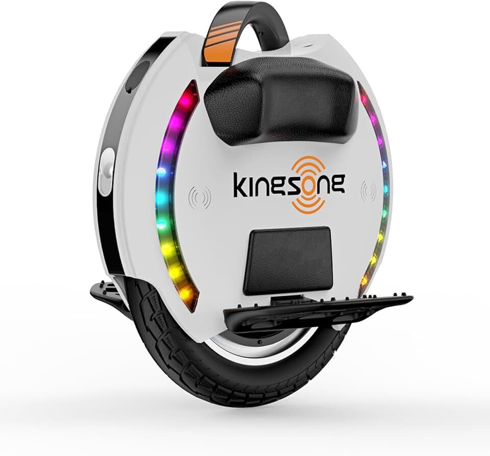 KINGSONG Gyroroue Electrique KS-14D 420 Wh, Adulte,Blanche, Moteur 800W, Autonomie jusqu'à 40km, bridée 25km/h, Pneu Gonflable 14", Haut-Parleur et Bluetooth