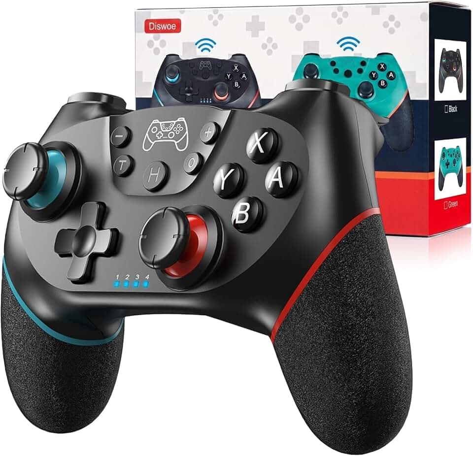 UPGRADE Manette pour Switch, Manettes sans Fil pour Switch/Switch 2/Switch Lite/Switch OLED, Manette pour Switch Pro avec ONE KEY WAKE UP/CAPTURE D'ÉCRAN/Turbo Adjustable/Vibration Réglable/ 6 Axes