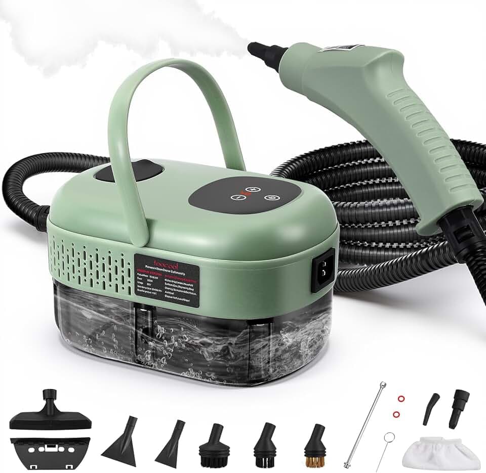 Nettoyer à Vapeur, Nettoyeur Vapeur Professionnel avec 11 Accessoires, 2500W Réservoir d'eau de Grande Capacité, Nettoyage Vapeur avec 6 modes réglables pour le Nettoyage, Canapés, Carrelage, Voitures
