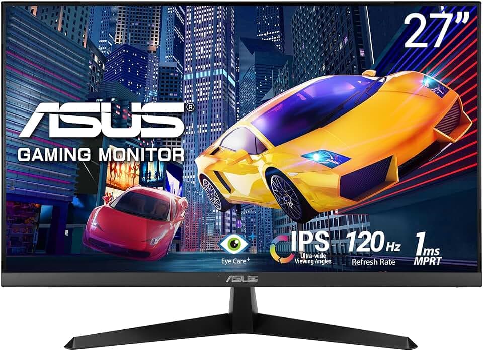 ASUS Moniteur VY279HGR Eye Care – 27 Pouces FHD (1920 x 1080), IPS, 120 Hz (OC), SmoothMotion, 1 ms, Adaptive Sync, Technologie Eye Care Plus, lumière Bleue, Flicker Free Étiquetage Énergétique TCO Certified