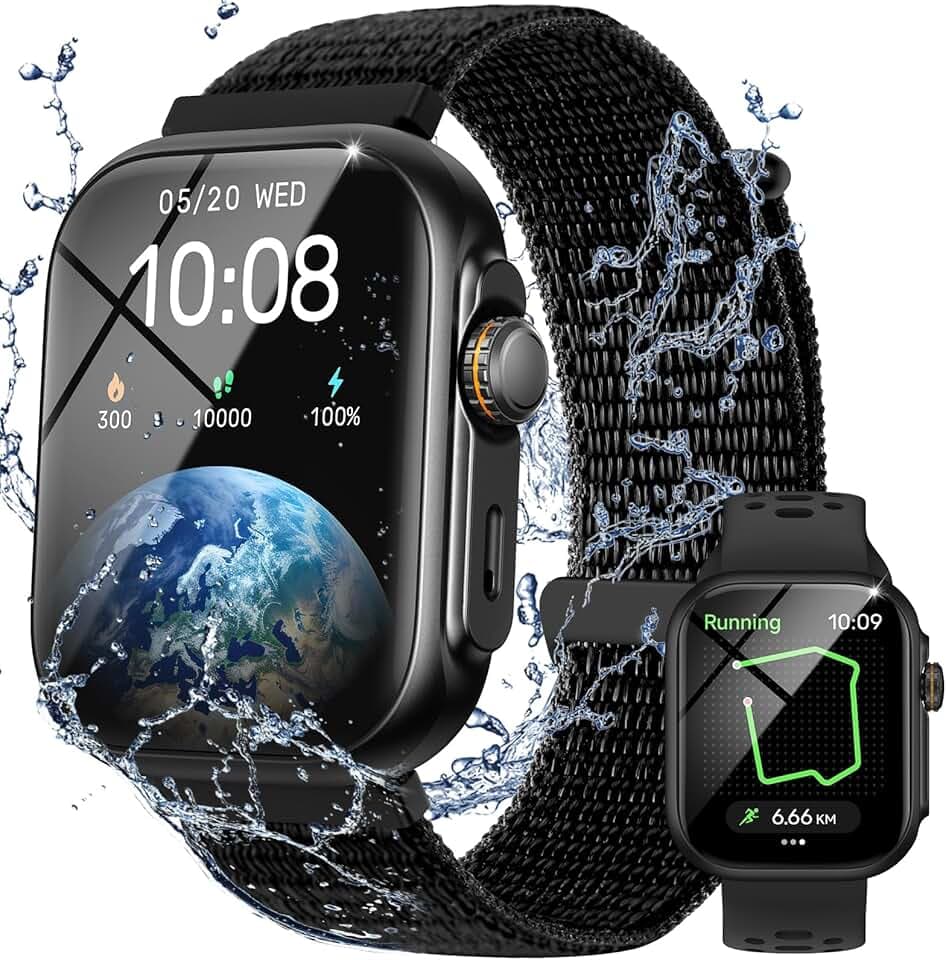 Parsonver Montre Connectée Homme Femme avec Appels Bluetooth, Smartwatch avec GPS, 3ATM Étanche, 1,85" Montre avec 100+ Sports,Fréquence Cardiaque,Sommeil,Montre Intelligente pour Android & iOS