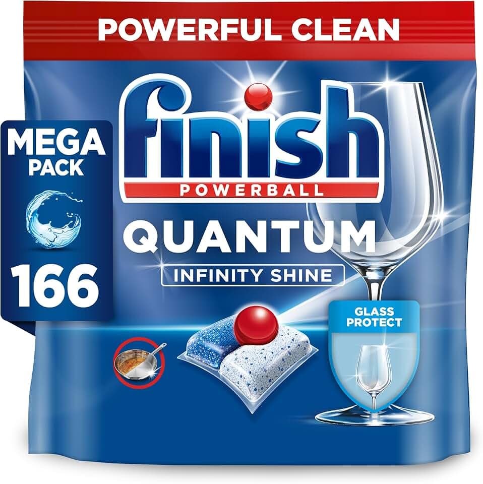 Finish Quantum Infinity Shine Pastilles Lave-Vaisselle, Elimine Les Taches Tenaces, 166 Capsules Cradle to Cradle Certified