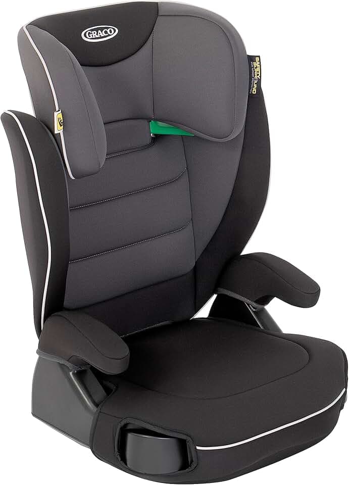 Graco Logico L i-Size R 129, Rehausseur de siège auto léger à dossier haut, Stature de 100 à 150 cm (environ 3 ans 1/2 à 12 ans) installation avec ceinture de sécurité, noir, Midnight