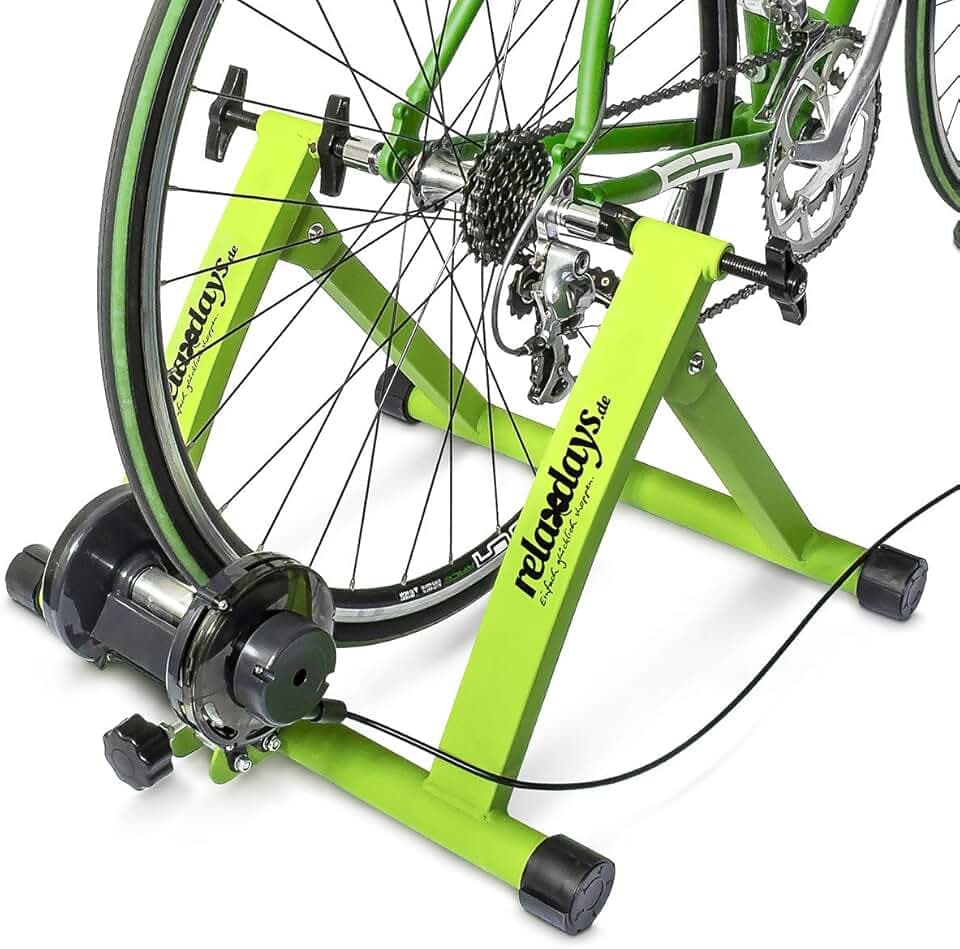 Relaxdays Simulateur de vélo pliable avec 6 niveaux de résistance Rouleau réglable
