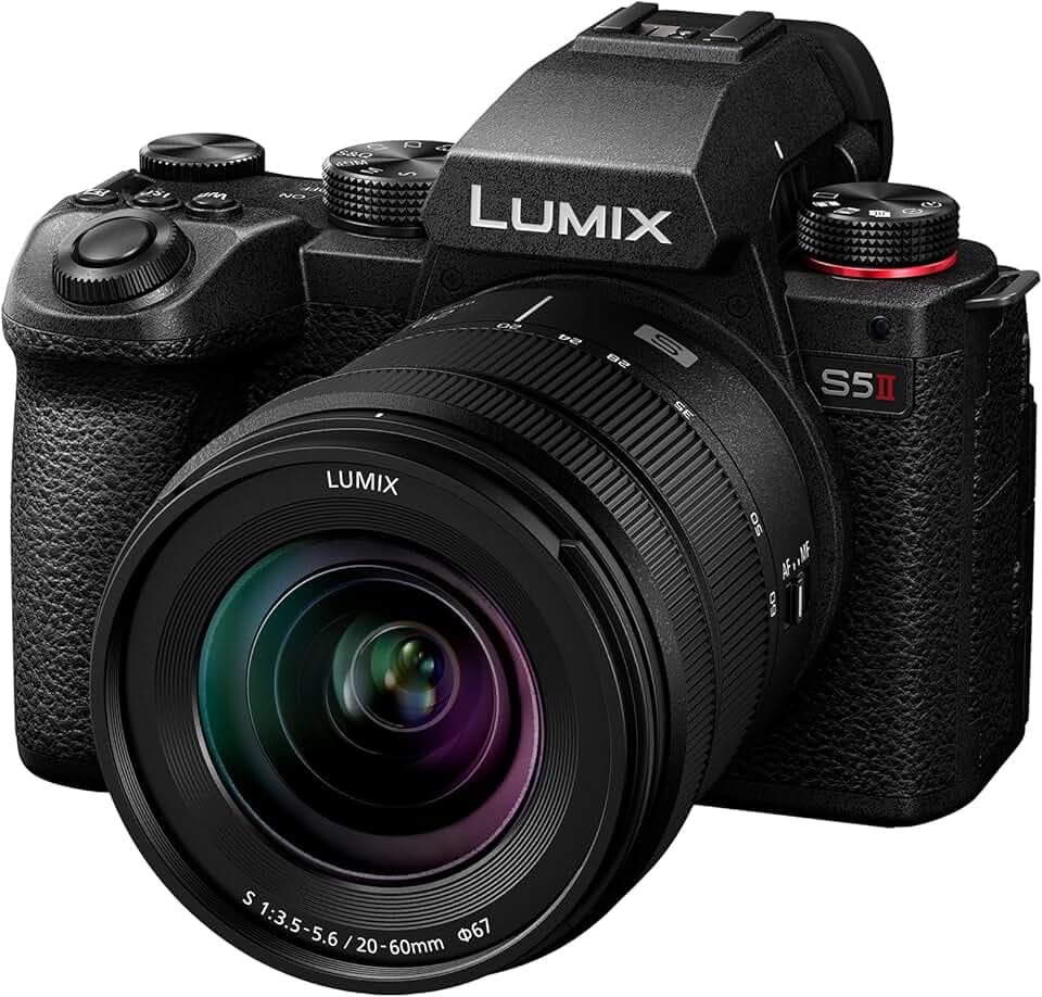 Panasonic Lumix S5M2 | Appareil Photo Hybride Plein Format + Objectif Lumix S 20-60mm F3.5-5.6 (24MP, AF Phase, Double Stab., Vidéo 6K 10bit illimité, Rafale 30ips, Tropicalisé) – Version Française