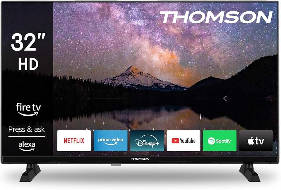 THOMSON TV 32 Pouces (80 cm) HD Smart Fire TV, Commande vocale Alexa, Triple Tuner (DVB-T/T2/C/S/S2), Dolby Audio, DTS Virtual:X, HDR10, WiFi, Bluetooth, HDMI- 32HF2S34