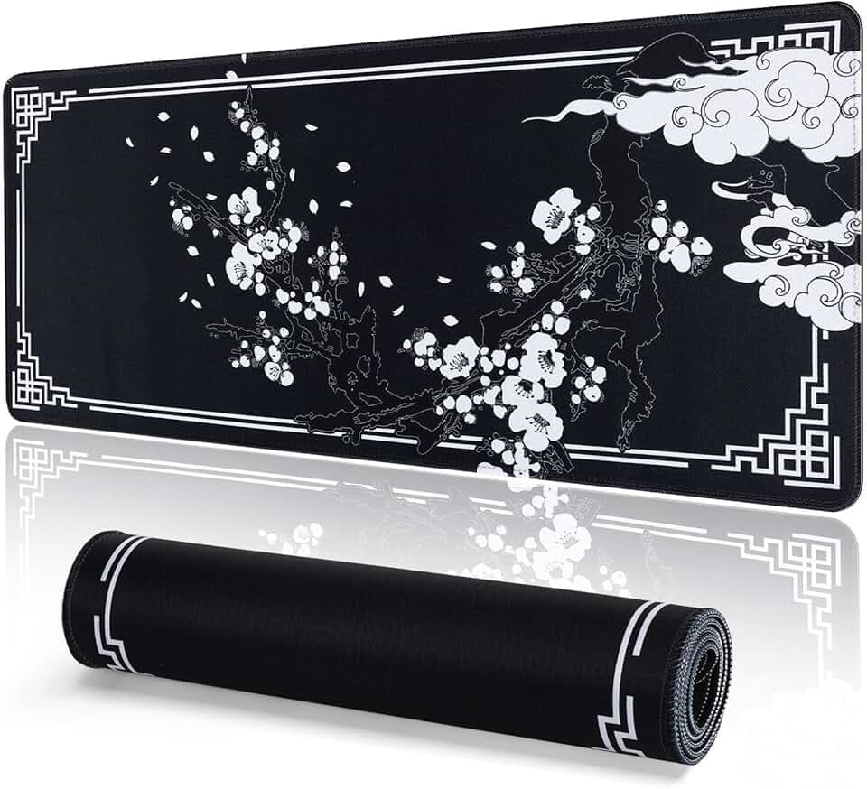 EFISH Tapis de Souris de Jeu Japonais XXL 800 x 300 mm Grand Tapis de Bureau Bords Cousus Imperméable Antidérapant pour PC, MacBook, Ordinateur Portable Améliore la précision et la Vitesse. (B20)