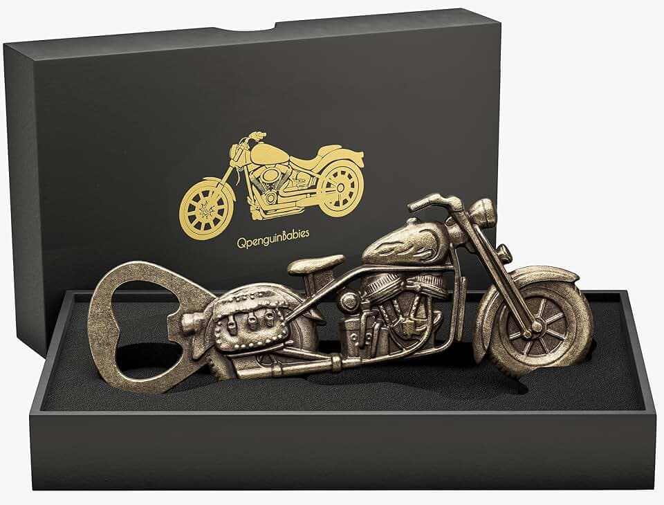 Zinc Ouvre-bouteille de moto vintage de bière pour hommes, cadeau uniques de fête des pères anniversaire Noël pour lui papa mari grand-père petit ami