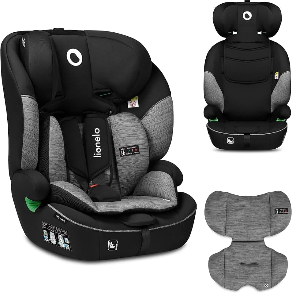 LIONELO Levi i-Size siege auto (76-150 cm) de 9 à 36 kg, (groupe 1 2 3) Harnais de sécurité à 5 points (6 couleurs au choix) protection pour la tête, appui-tête réglable, protection latérale