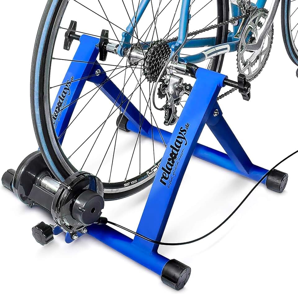 Relaxdays Simulateur de vélo pliable avec 6 niveaux de résistance Rouleau réglable