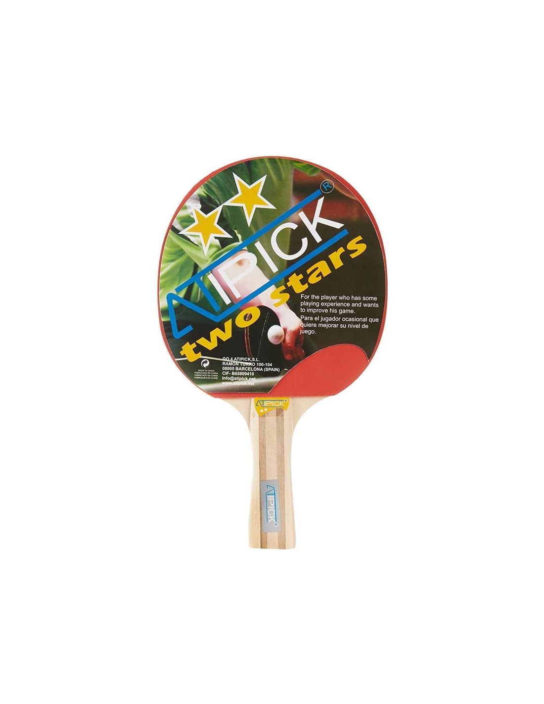 Raquette padel Tennis de table Atipick caoutchouc Démarreur 2**, lisse 1,5 mm