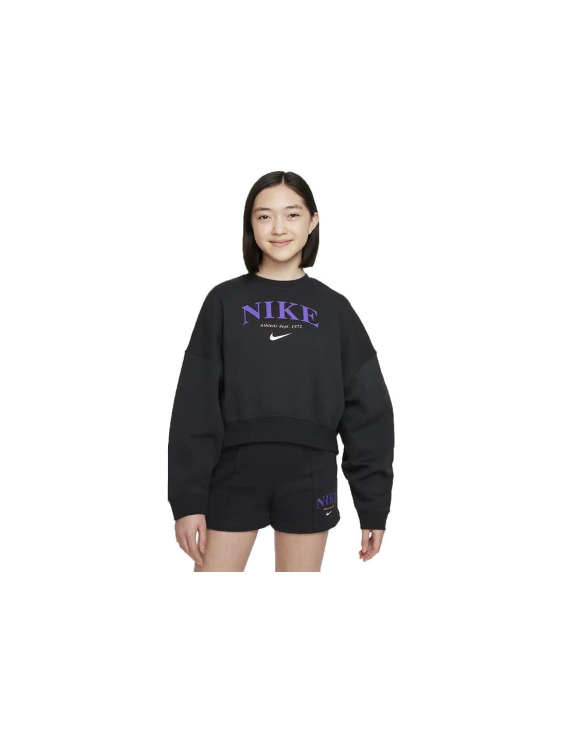 Sweat Nike Fille Tendance Sportswear Noir