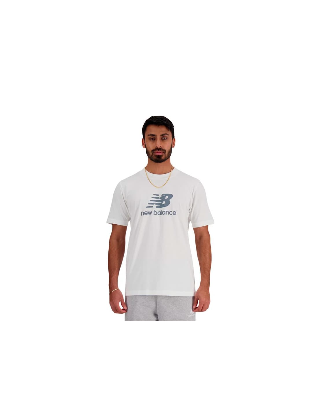 T-shirt New Balance Homme Sport Essentials Logo White Wt