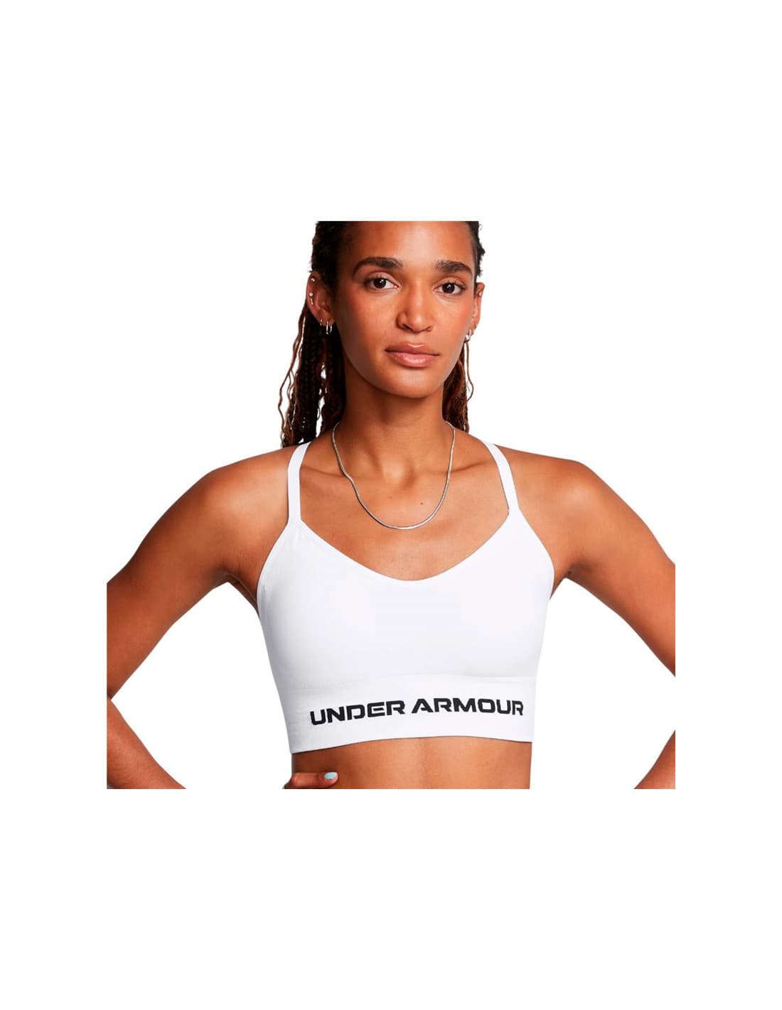 Brassiere de sport de Fitness Under Armour Vanish Seamless Low Femme Blanc