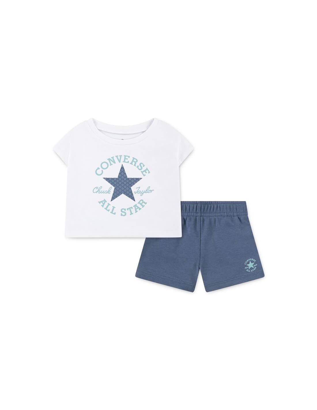 Set Converse Cnvg Boxy Tee & Short Set Fille Lakeside Bleu