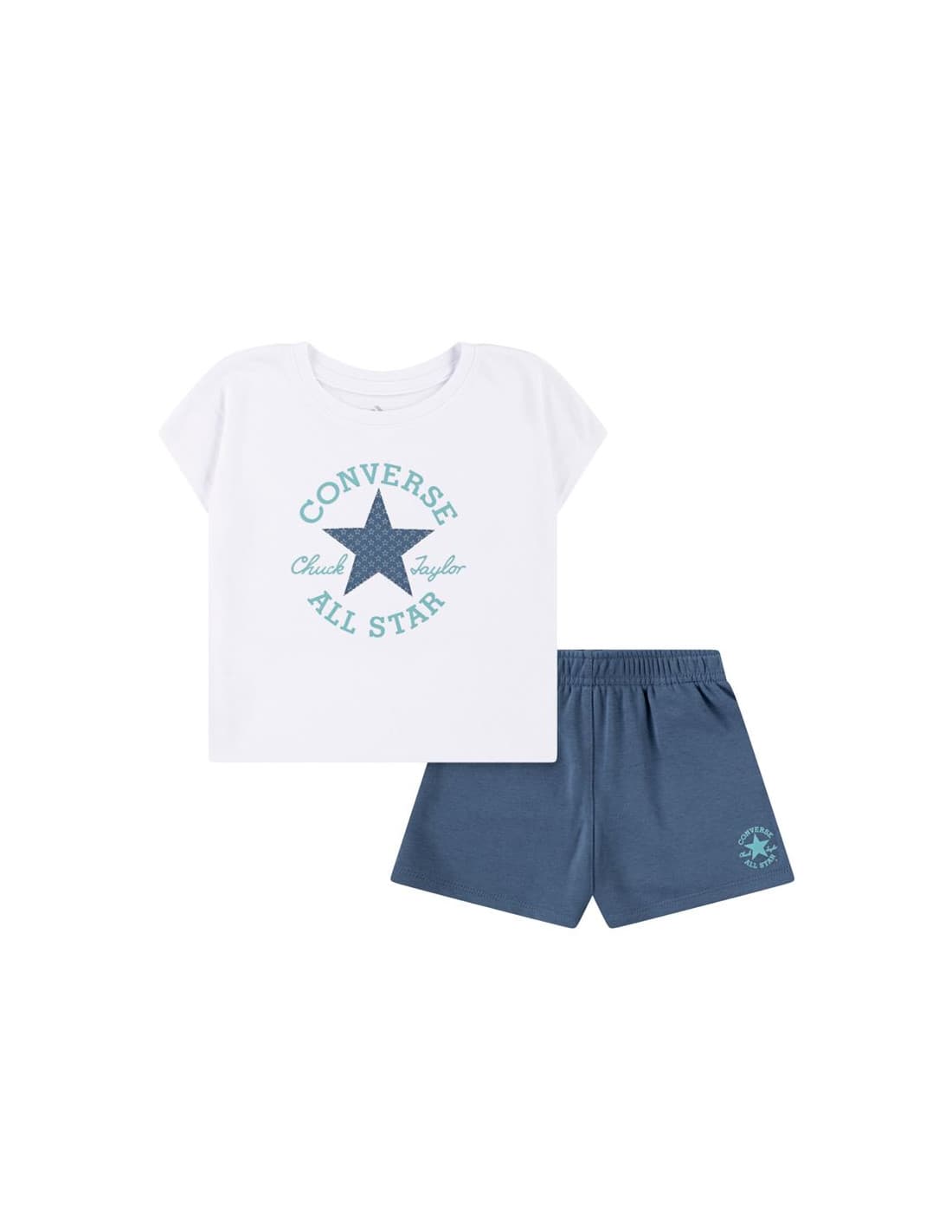 Set Converse Cnvgboxy Tee & Short Set Fille Lakeside Bleu