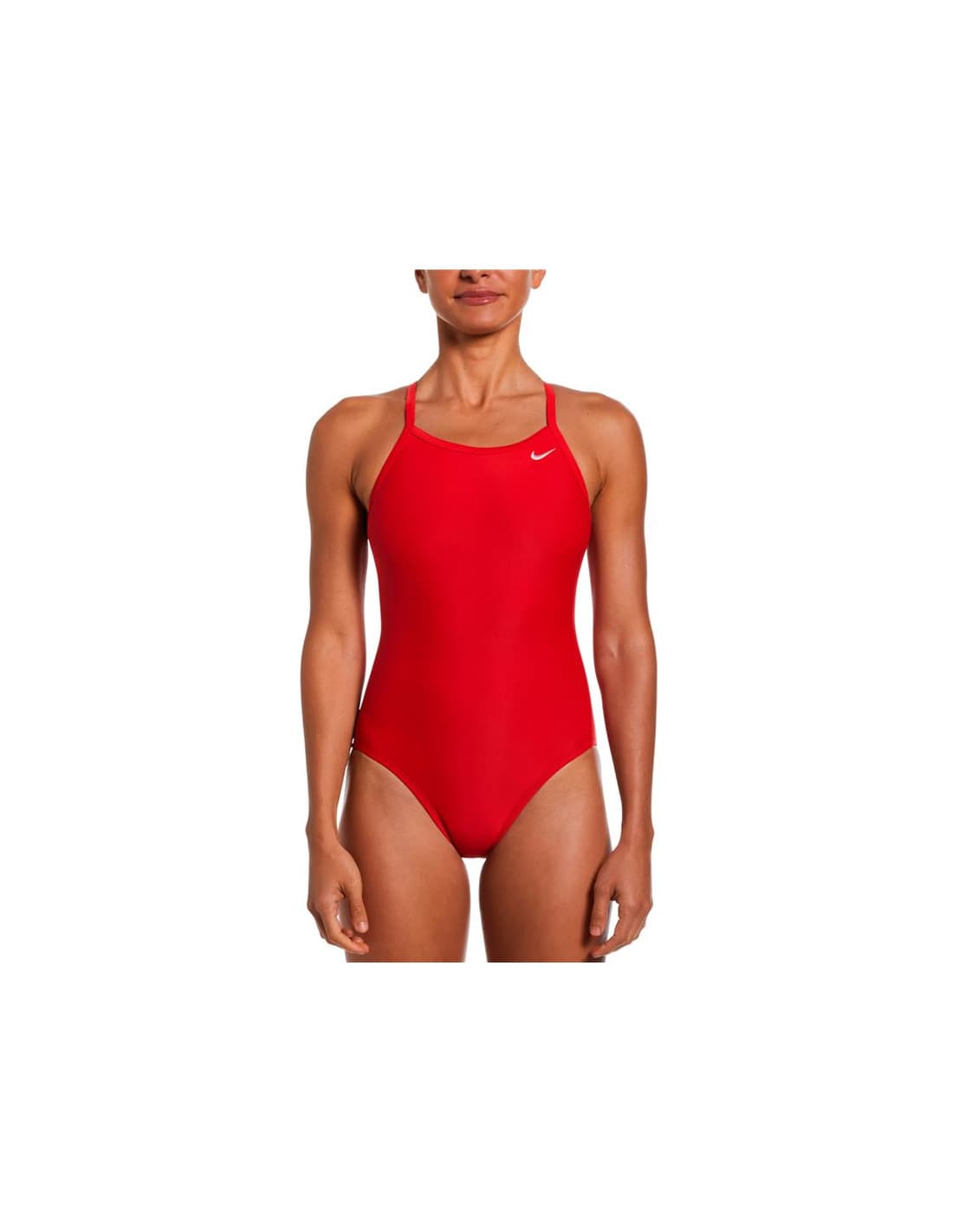 Maillot de bain de Natation Nike Solid Femme Rouge