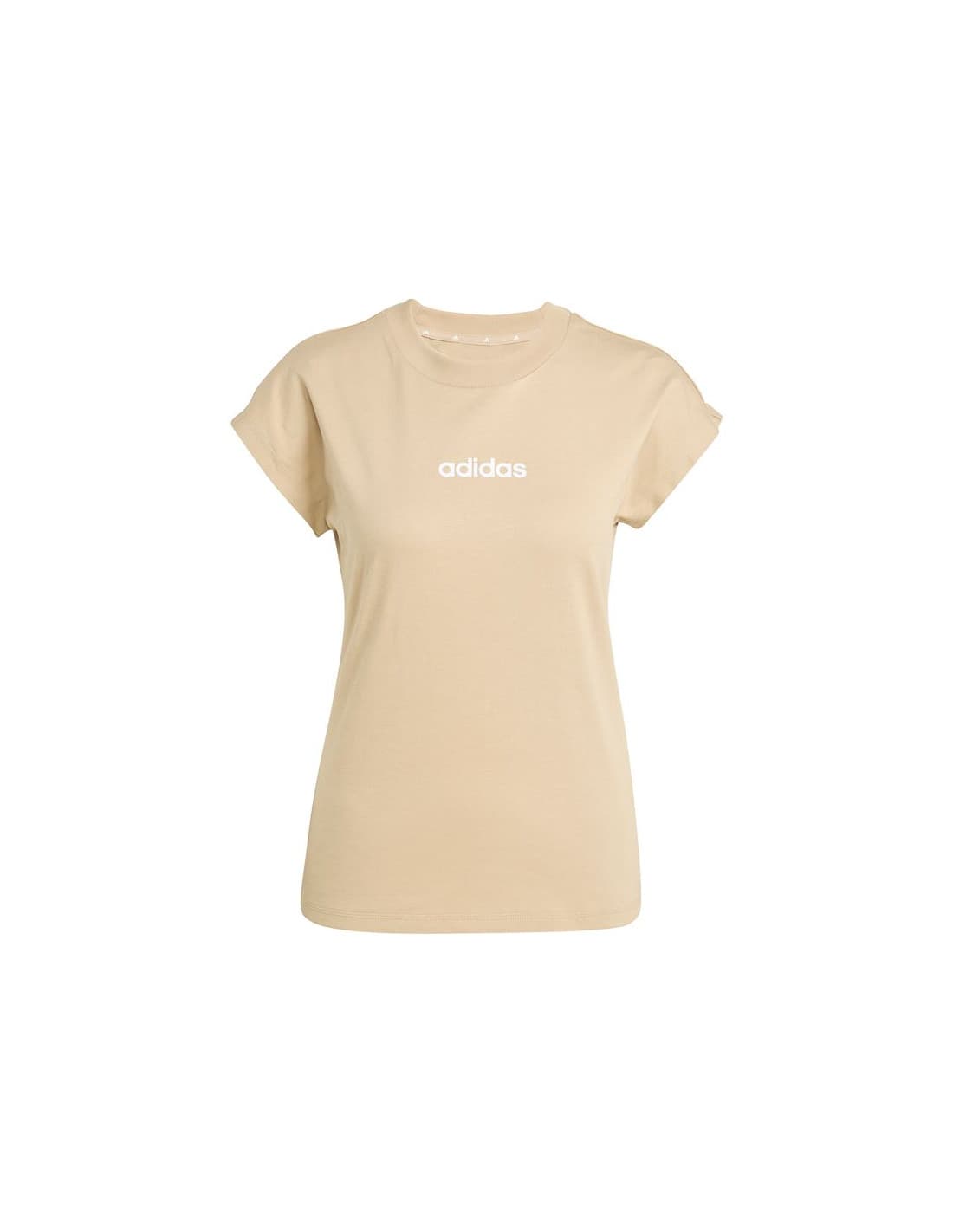 T-shirt adidas Linear Sj Femme Beige/ Blanc