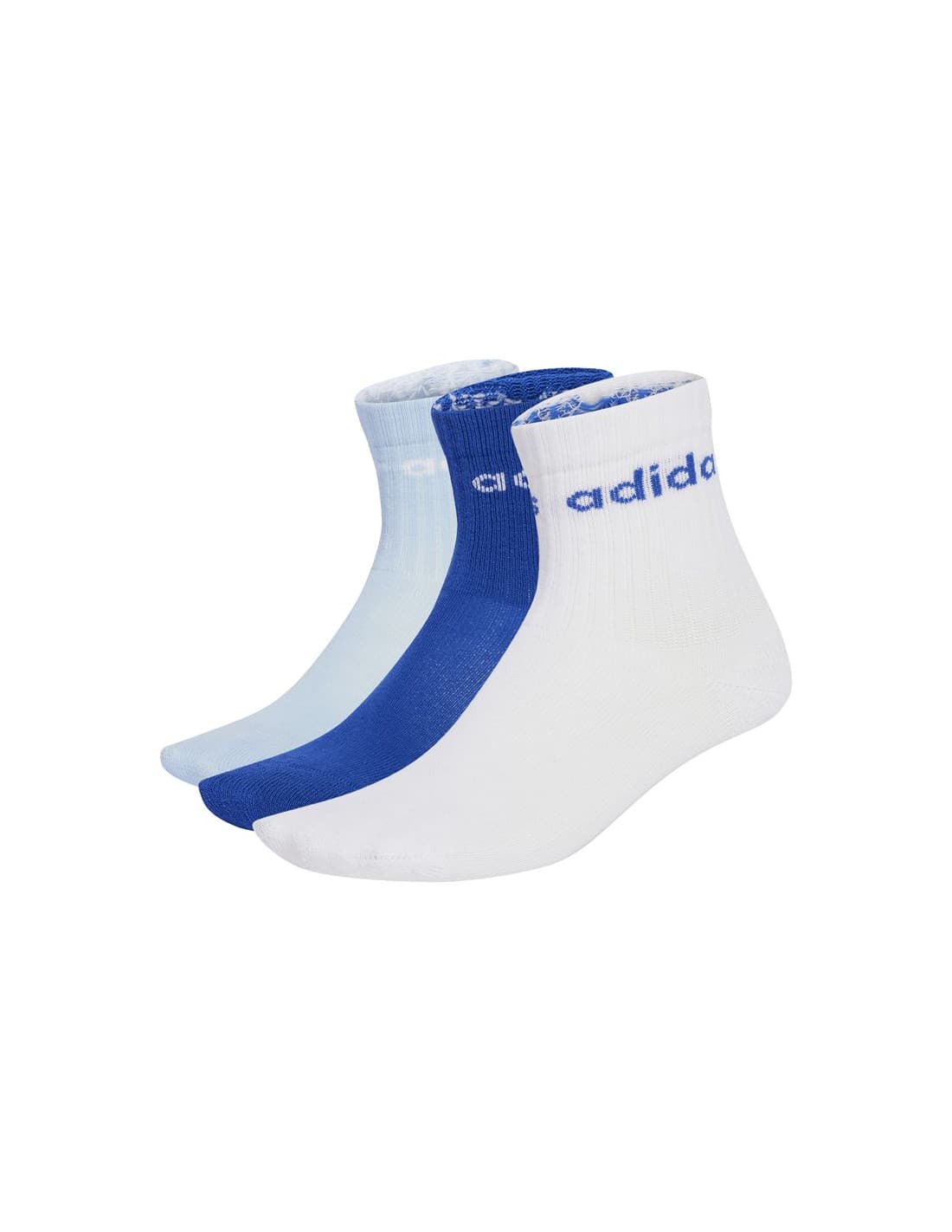 Chaussettes adidas Lin Kids Crw 3P Enfant Blanc/Bleu