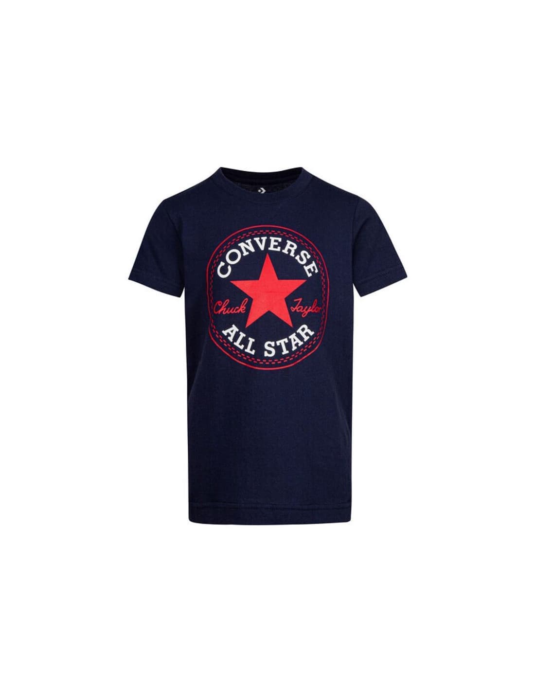 T-shirt Converse Core Chuck Patch Enfant Bleu Marine/Rouge