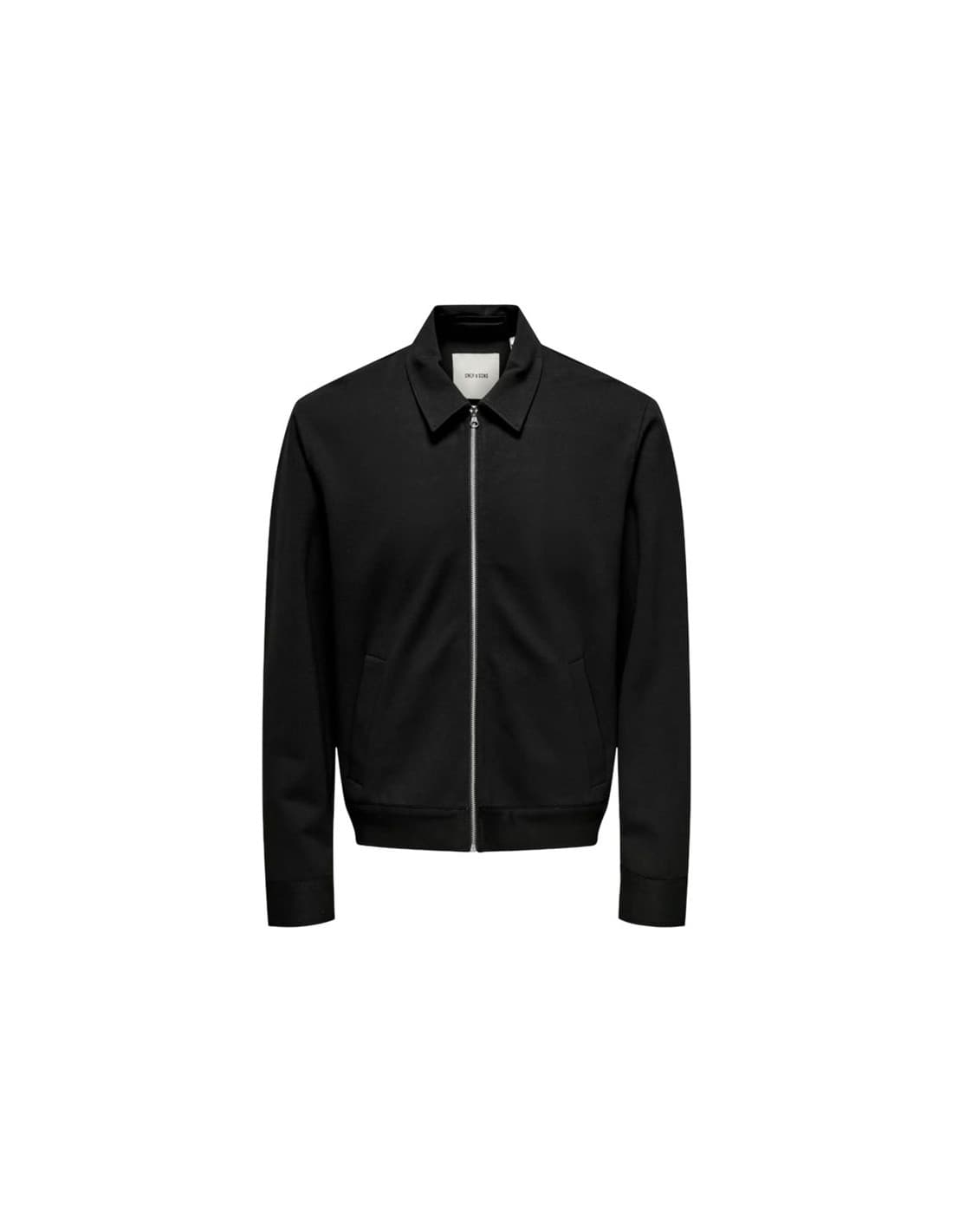 Veste Only & Sons Onsjakes 0339 Reg Zip Stretch Overshirt Homme Noir