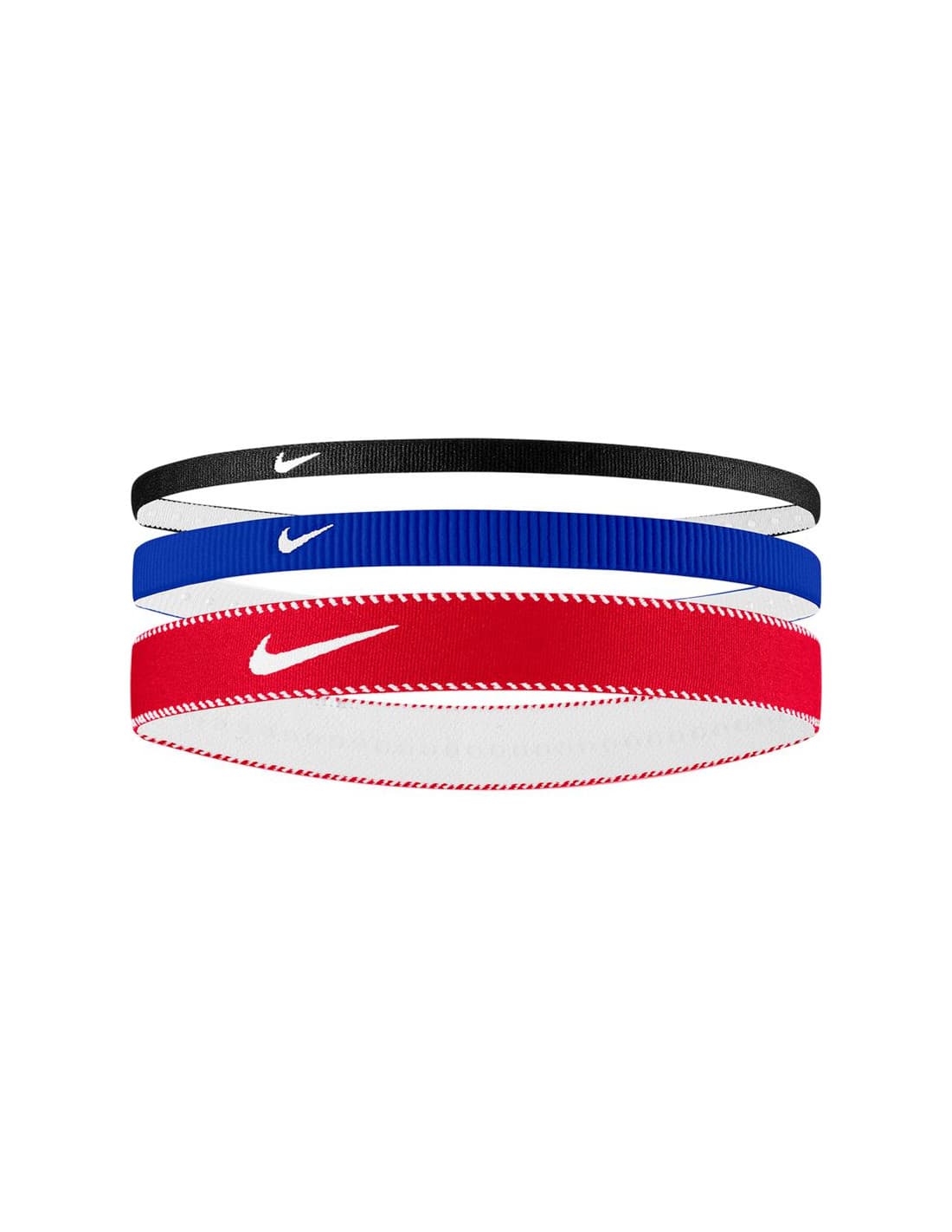 Bandeau pour les cheveux Nike Flex Classic Mixed Width Headbands 3Pk Rouge