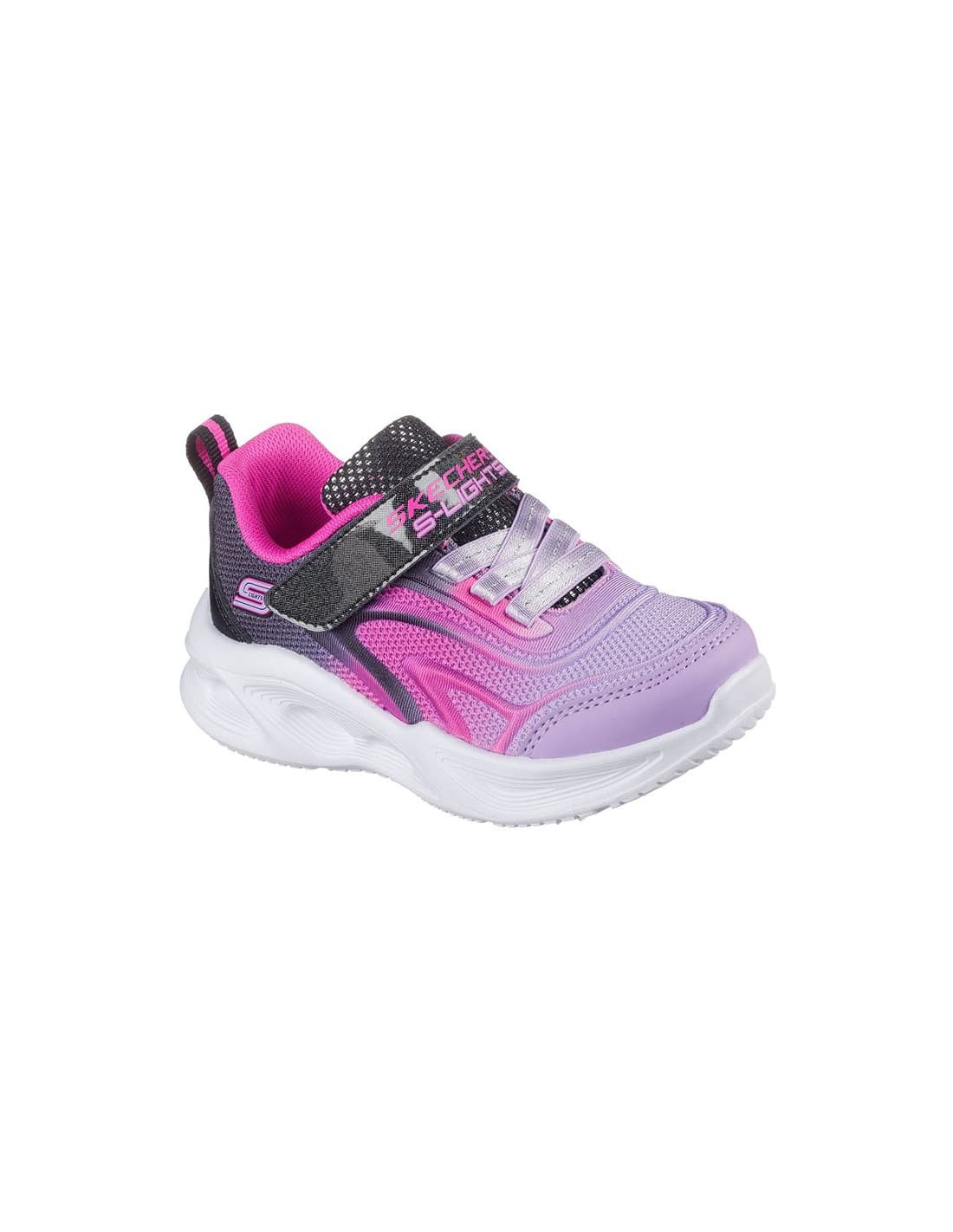 Chaussures Skechers S-Lights Sola Glow - Couleur Br Noir Fille