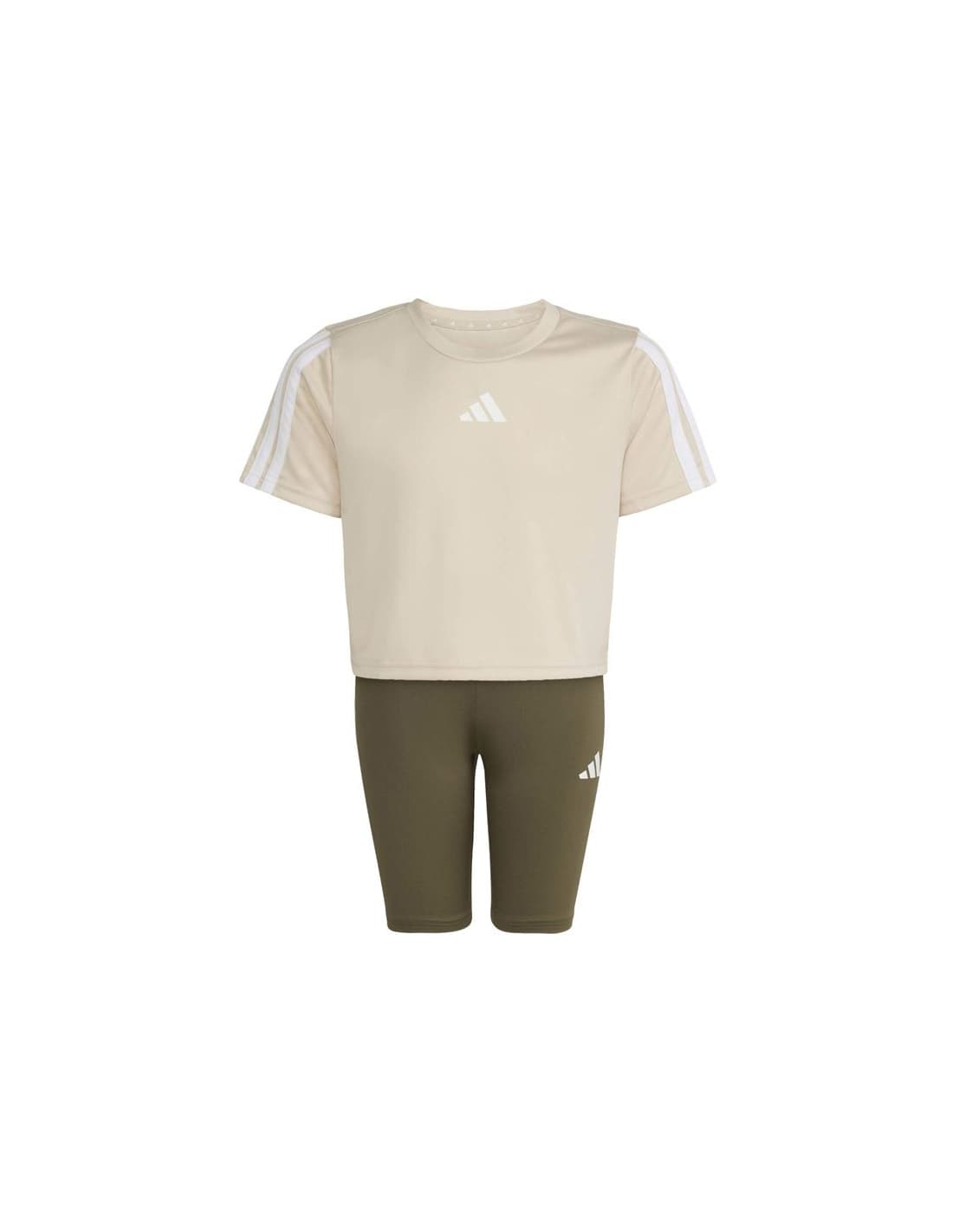 Ensemble de Fitness adidas Jg Tr-Es 3Stripes Set Fille Licr/Blanc