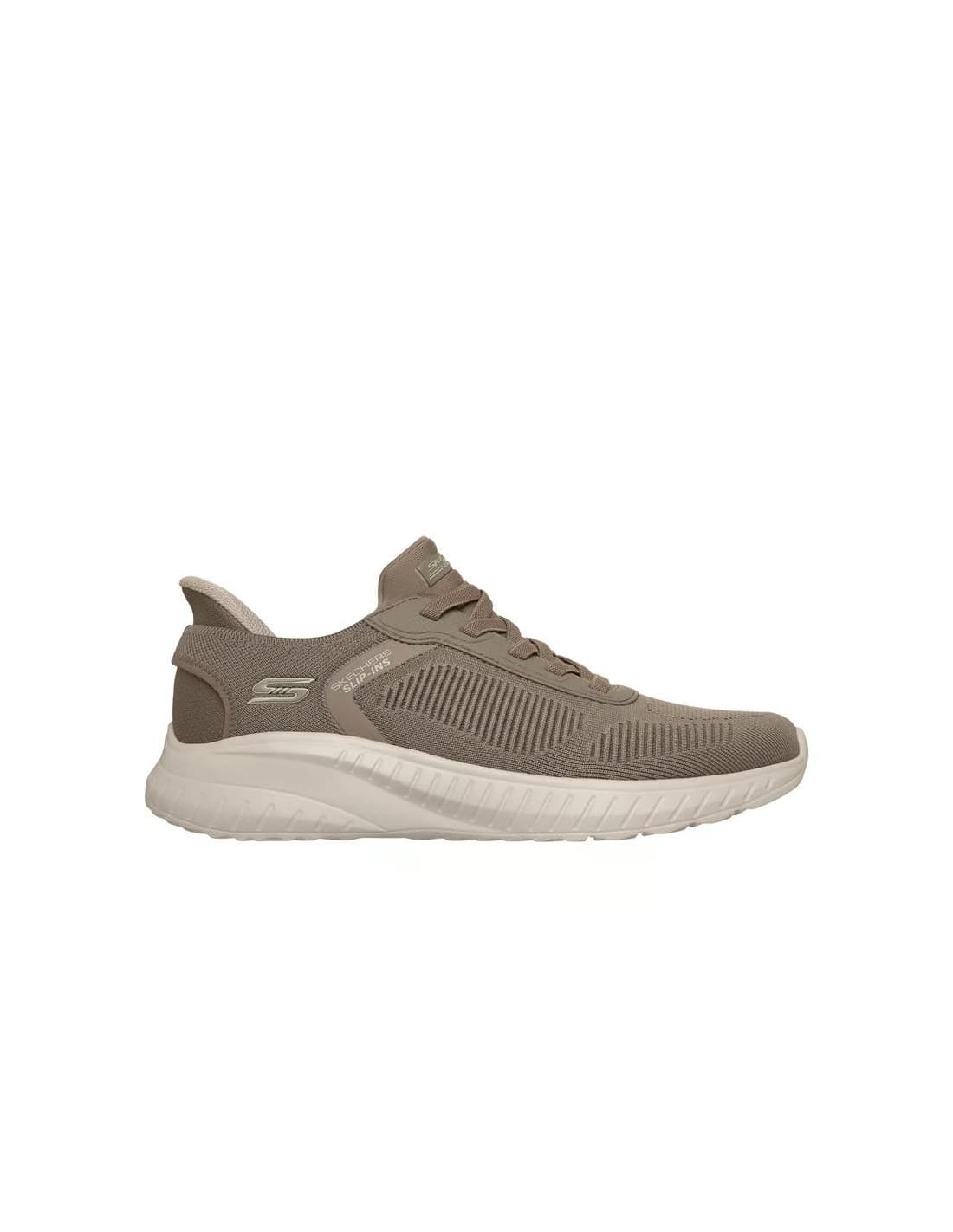 Chaussures Skechers Slip-Ins Bob Squad Chaos - Solid Step Homme Dark Taupe Knit
