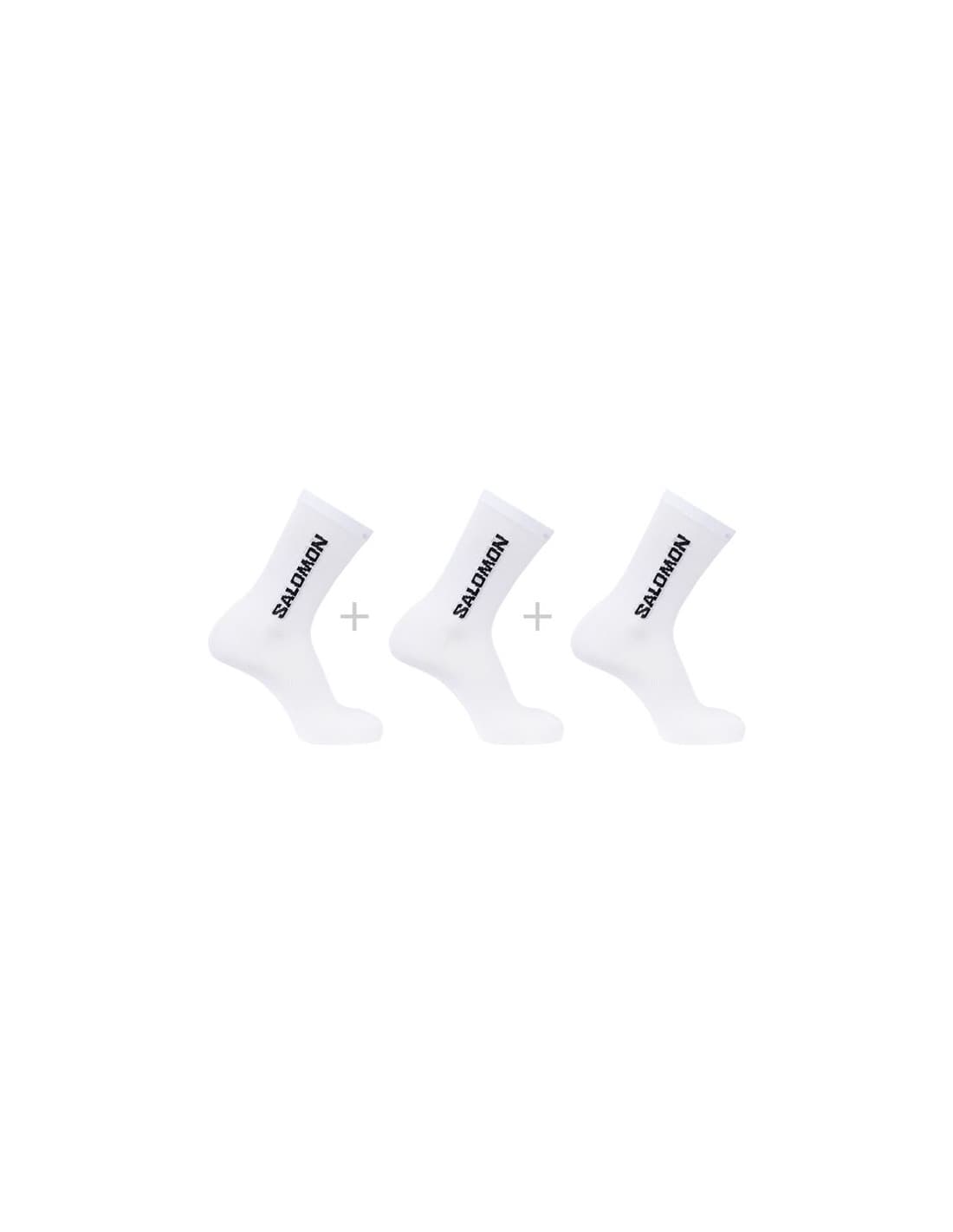 Chaussettes de Montagne Salomon Everyday Lite Crew 3-Pack Blanc