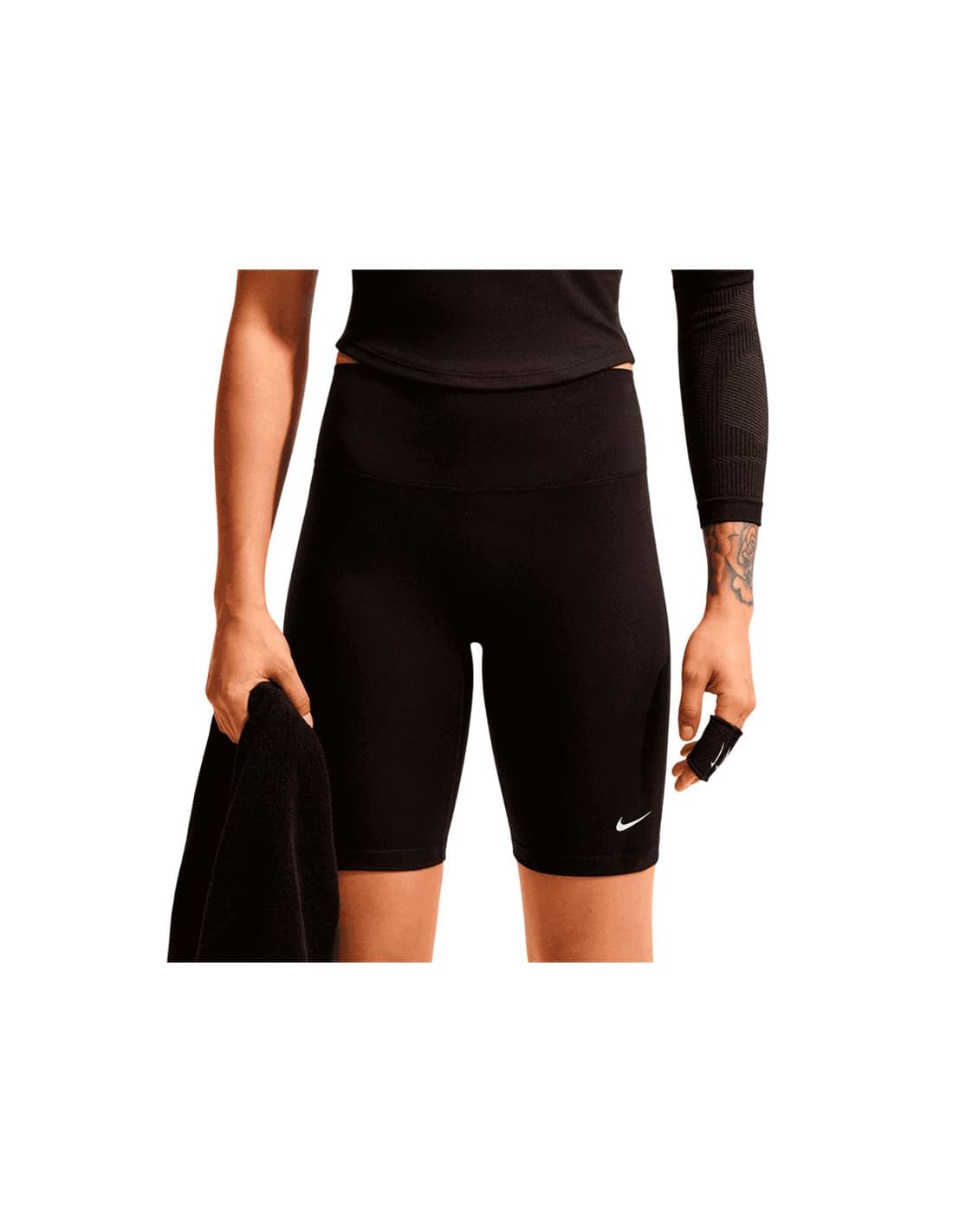 Collants de Fitness Nike One High-Waisted 8" Biker Shorts Femme Noir/Gris