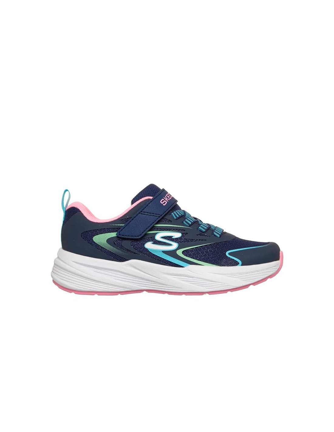 Chaussures Skechers Microspec Tread-Hyper Speed Fille Marine Synthétique/Multi