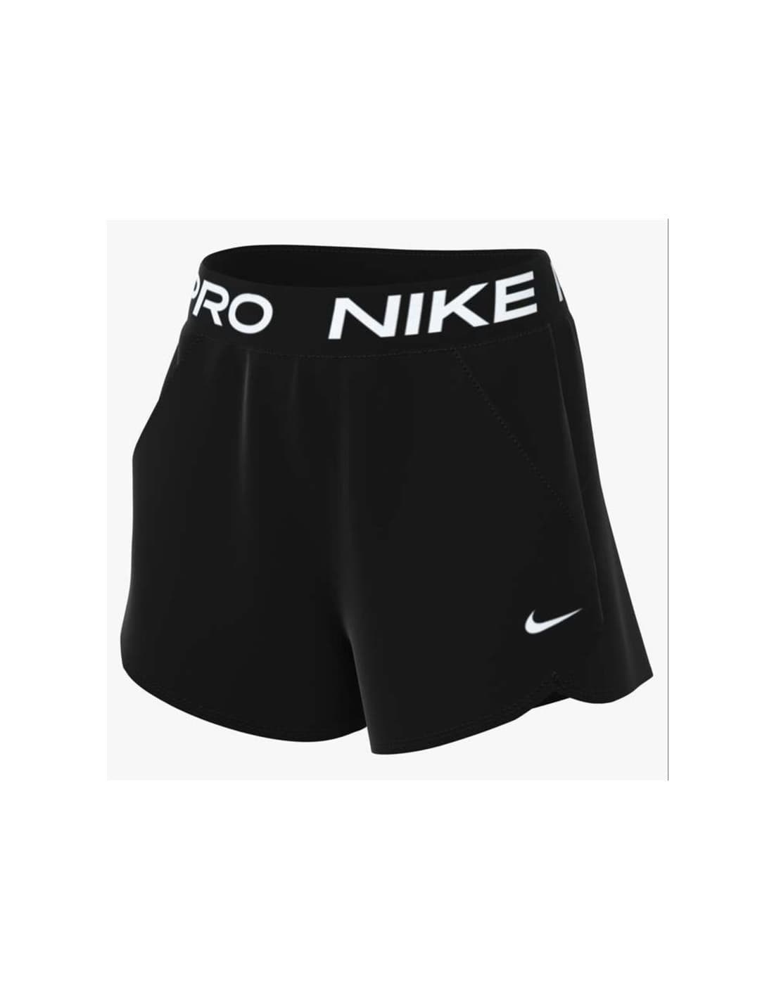 Pantalon Fitness Nike Pro Dri-Fit taille mi-haute, doublé, tissé 7,6 cm Femme noir