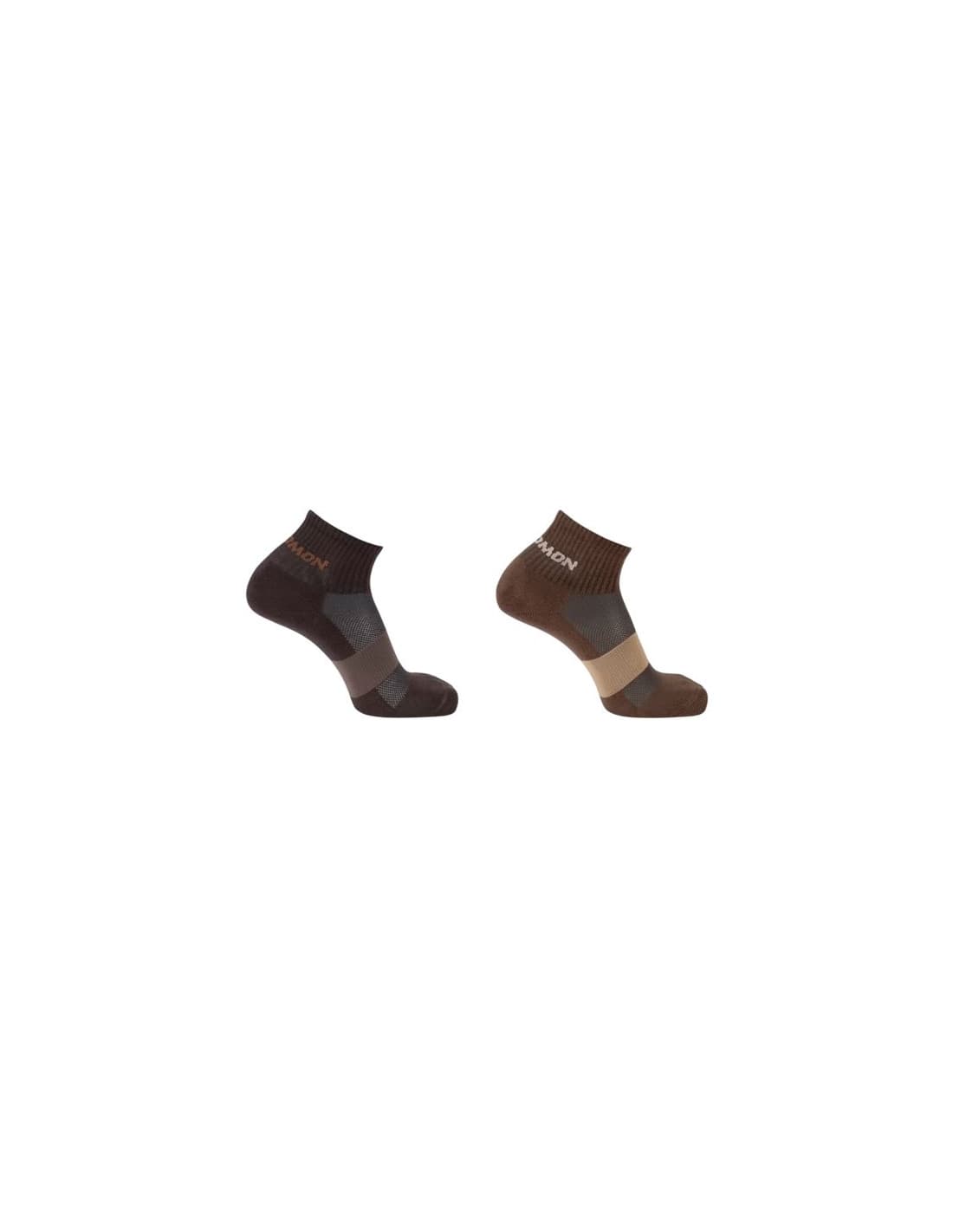 Chaussettes Montagne Salomon Evasion Ankle, Pack de 2, coloris Dark Earth/Washington