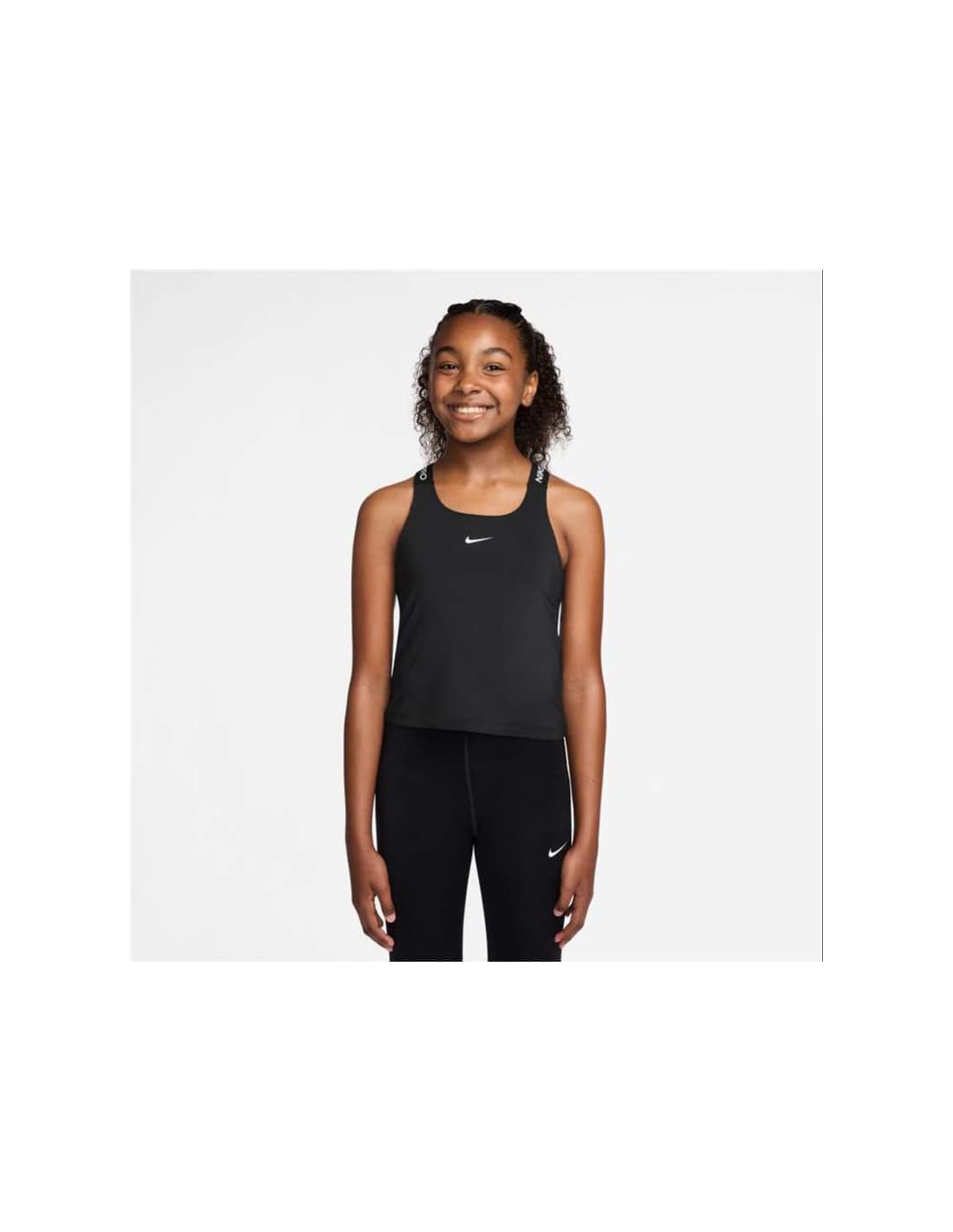 T-shirt Nike Pro Dri-Fit Fitness Fille , noir/gris