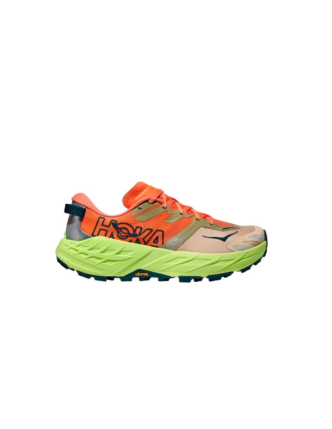 Chaussures Trail Femme Hoka Speedgoat 7, coloris kaki/néon