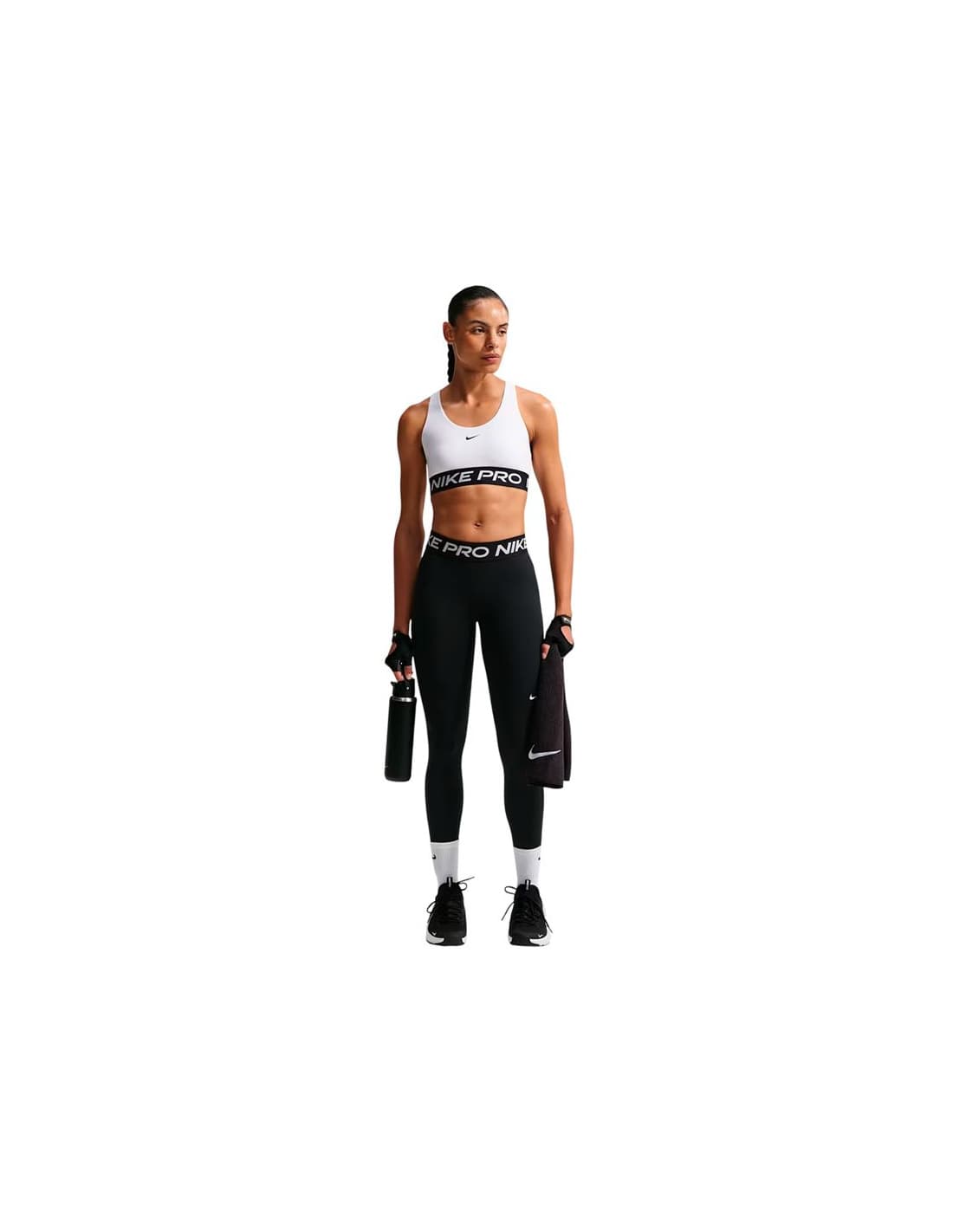 Brassiere de sport Fitness Nike DF 365 LS Femme blanc.