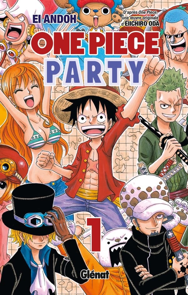 Faites la fête avec l'équipage du Chapeau de paille !One Piece Party est un spin off humoristique de One Piece. Ce premier tome composé de cinq nouvelles inédites vous entraînera dans une aventure délirante en compagnie de l'équipage de Luffy et de tous les personnages rencontrés sur leur chemin. Crise de fou rire assurée pour tous les fans de One Piece dès le plus jeune âge !