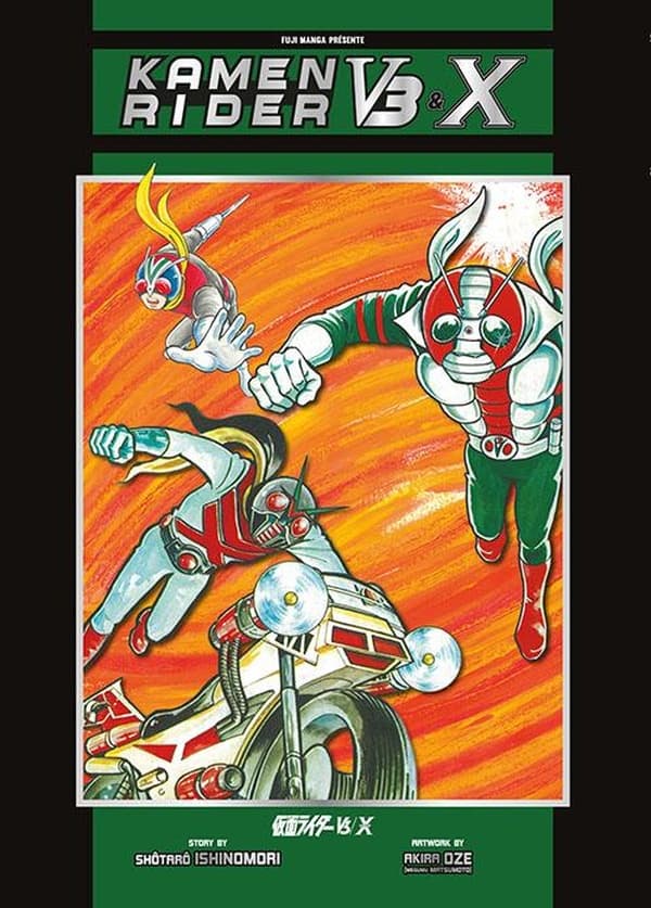 Cette suite de l'histoire originelle contient 6 histoires racontant les combats de Kamen Rider V3 et Kamen Rider X contre les monstres de l'organisation Destron et G.O.D. Dans leurs missions, ils seront aidés par les jeunes recrues de Kamen Rider qui ne manqueront pas de ruse et de courage pour faire face à ces monstres impitoyables. Combattant Missile Gecko, Cafard Clouté ou encore Héraclès et Atlas, Kamen Rider X, Kamen Rider V3 et les jeunes recrues vont tout faire pour les vaincre et protéger la terre et ses habitants de la terrible destruction que prépare en secret ces redoutables organisations du mal. Contant les aventures de Kamen Rider V3 puis, dans une seconde partie Kamen Rider X, cet ouvrage respire l'ambiance tokusatsu, pour notre plus grand plaisir !