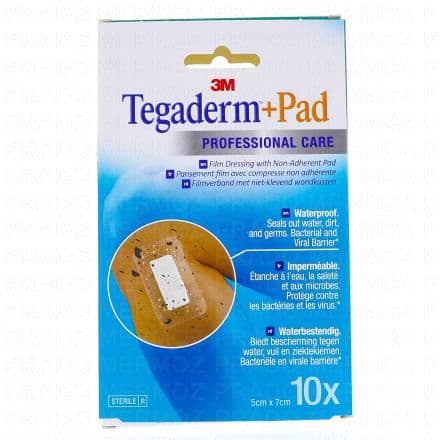 3M Tegaderm +Pad - Professional care - Pansement transparent avec compresse 10 pansements 5cm x 7cm